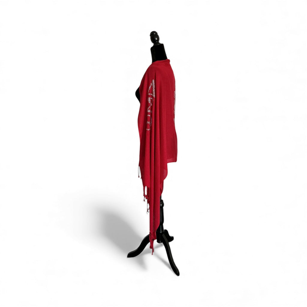 The Crimson Crest Shawl