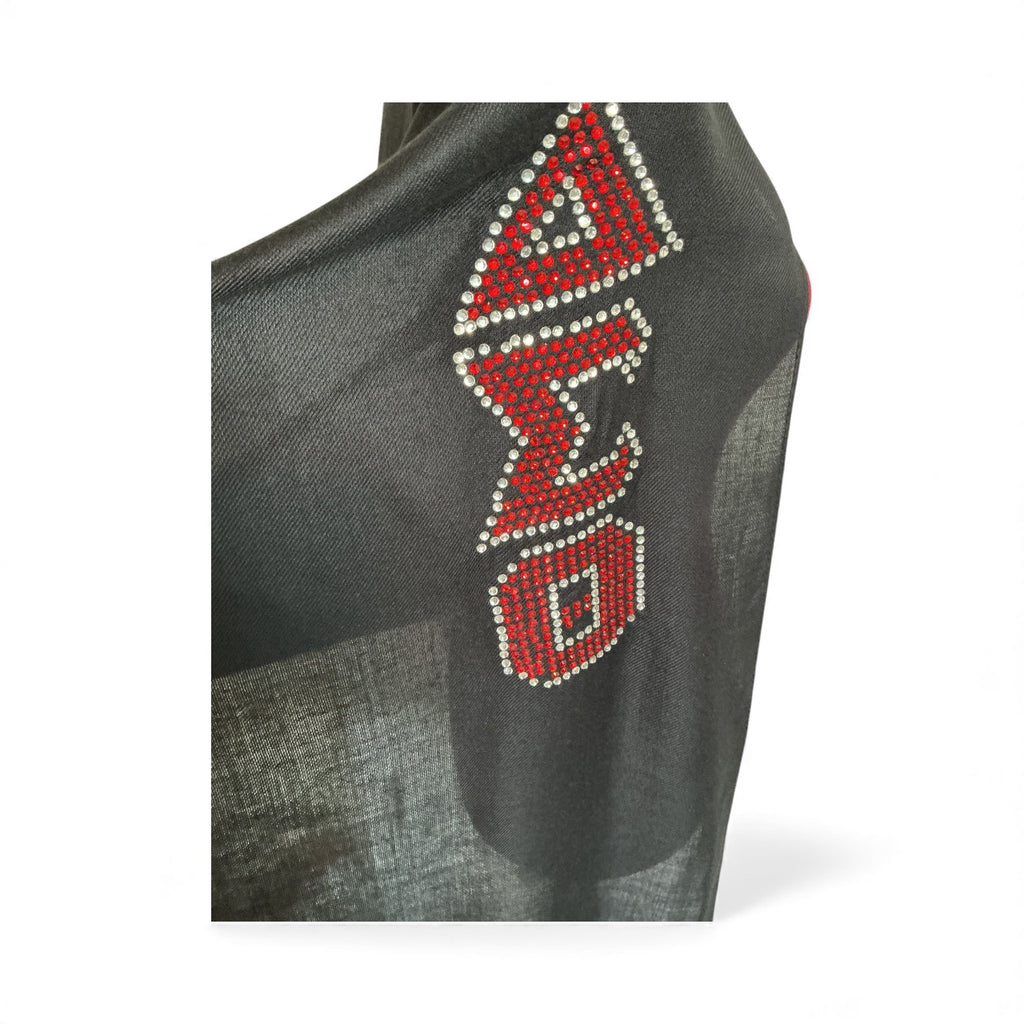 The Crimson Legacy Shawl - Black