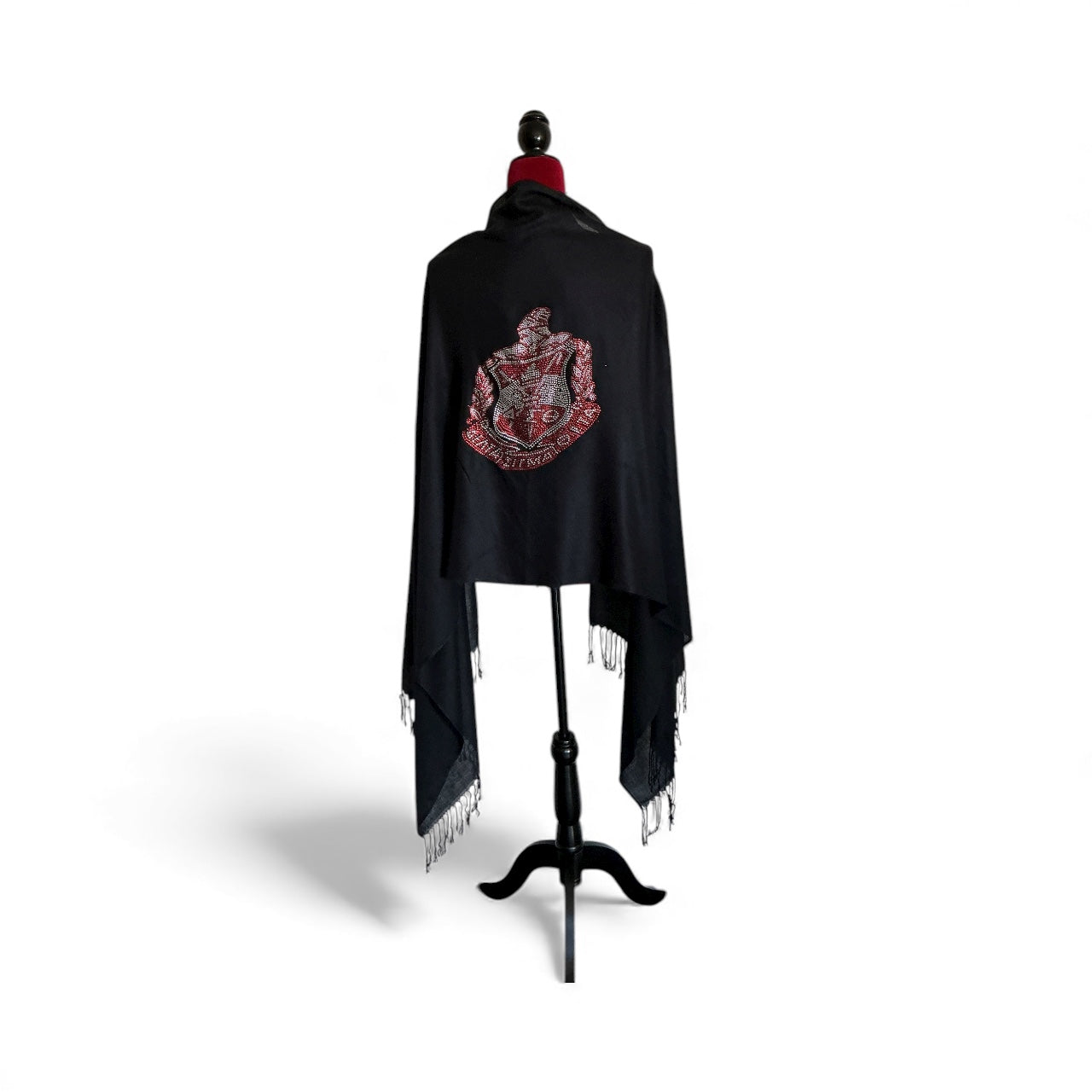 The Crimson Legacy Shawl - Black
