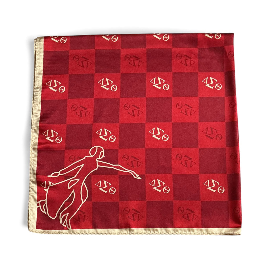 The Checkered Crimson DST Square Scarf