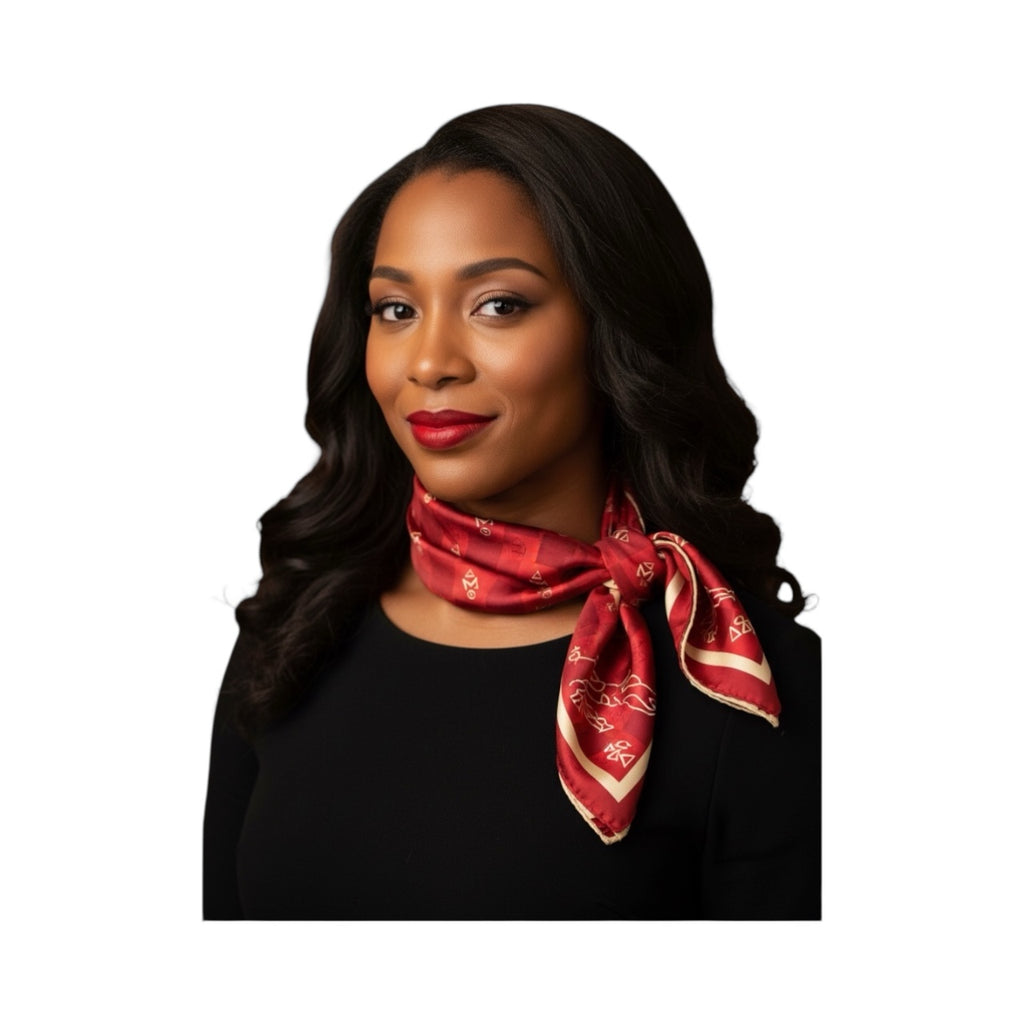 The Checkered Crimson DST Square Scarf