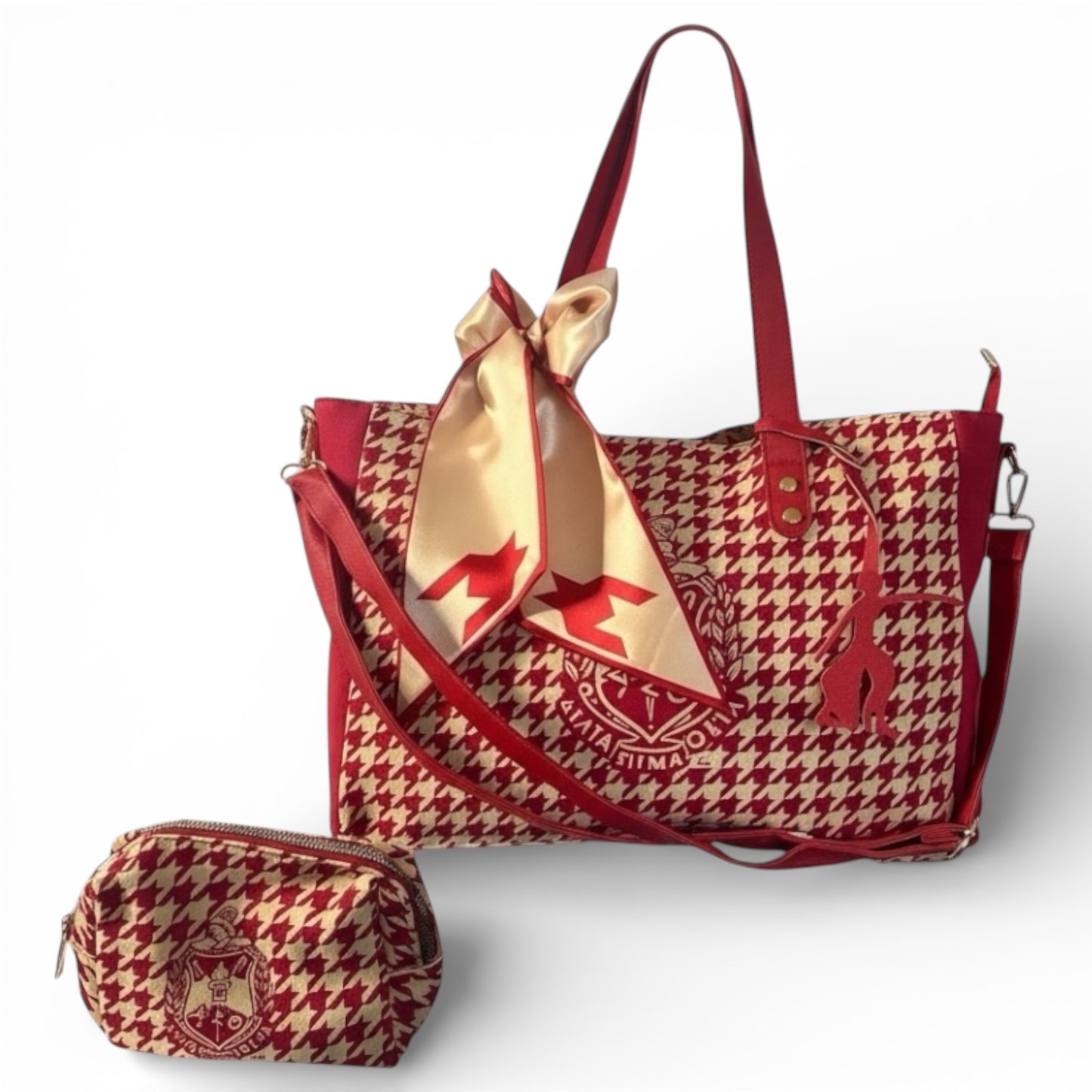 DST Houndstooth Signature Tote Set | 4-Piece Bundle
