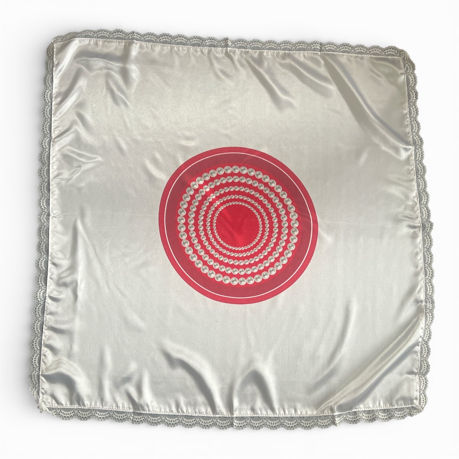 Crimson Pearl Lap Scarf