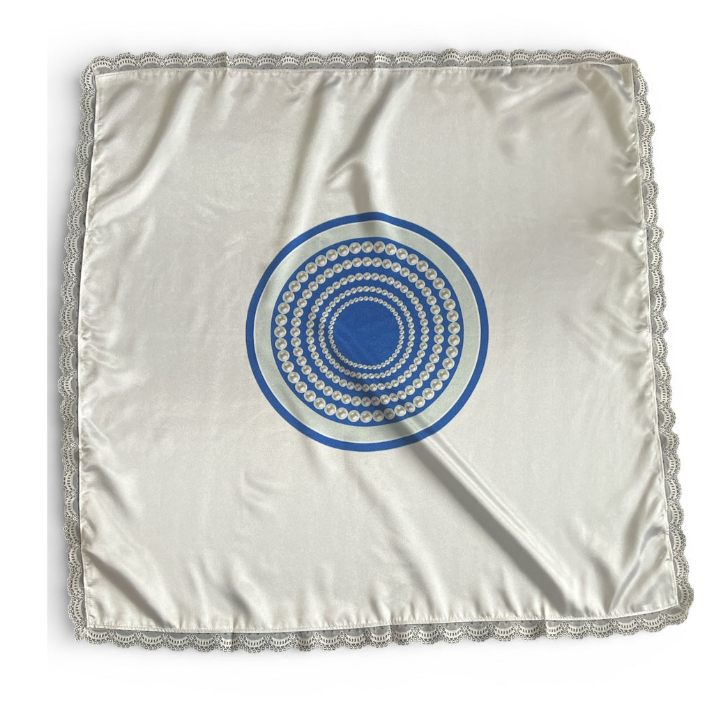 Blue Ivory Pearl Lap Scarf