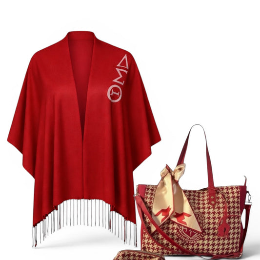 Mother’s Day Soror Luxe Shawl and Houndstooth Tote Gift Set